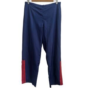 Adidas NWT Vtg Women's Sz L Track Pants Navy Blue Orange Stripe Athletic Bottoms